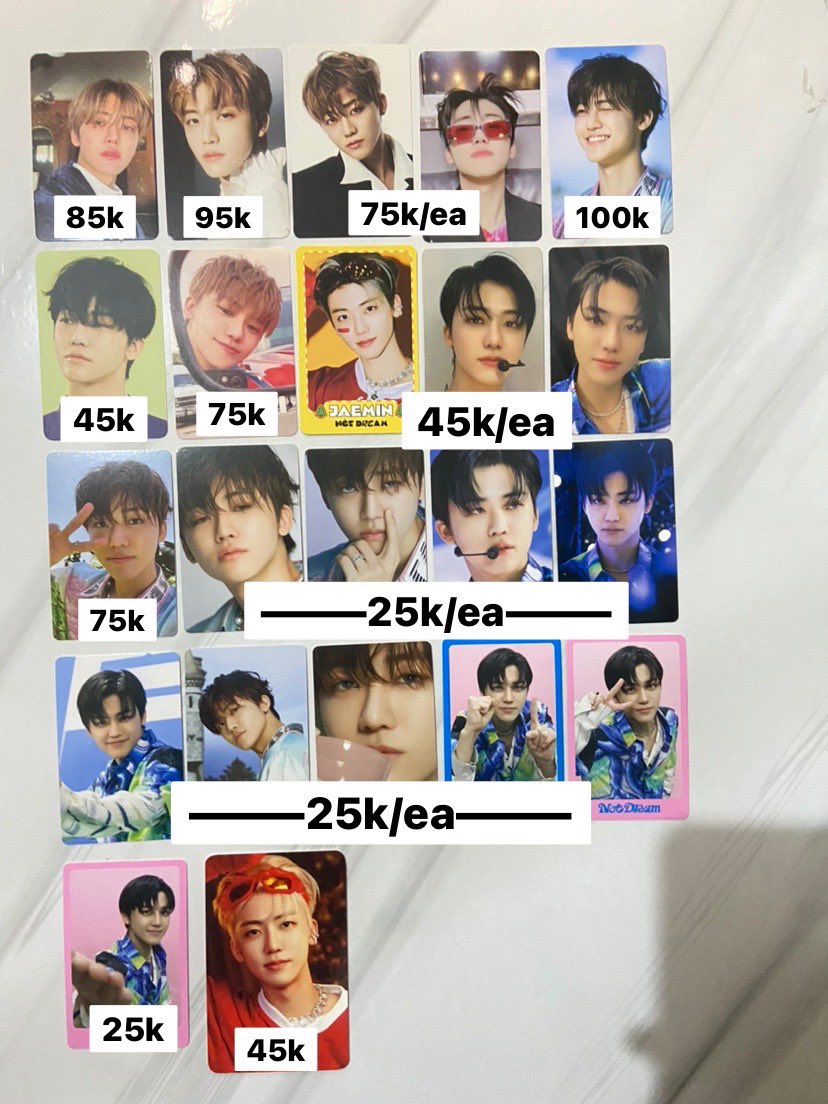 —— ꒰ 🛒 ꒱ wts ; want to sell %
⌗ AAB JAEMIN NCT 

⤷ ⥰ Price in Pict
⤷ ⥰ Fullpay / splipay, excl adm
⤷ ⥰ Shopee Live
⤷ ⥰  Dom Jakpus

🖇️ wto jaemin wink dcon candy agent cafe spion glitch mode istj