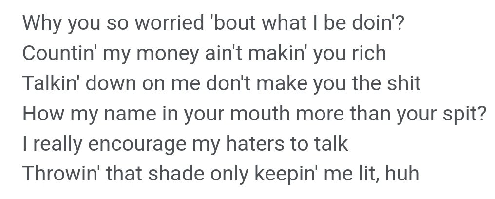 Penggalan lirik dari 'I DID IT' milik DJ Khaled yang digunakan #Jimin pada klip #ThisIsJimin Kenapa kamu begitu khawatir dengan apa yang aku lakukan? Menghitung uangku tidak membuatmu kaya, Menjelek-jelekkanku tidak akan membuatmu menjadi lebih baik, Bagaimana bisa namaku lebih…