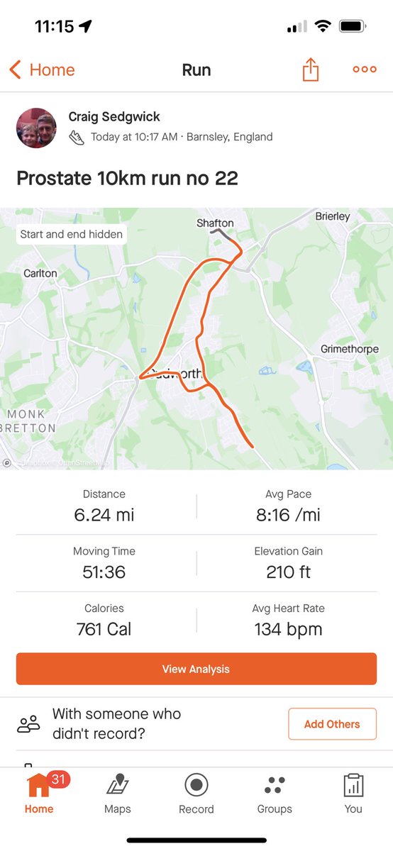 Latest batch no2 of 10km runs everyday in October for <a href="/prostateunited/">Prostate United</a> <a href="/ProstateUK/">Prostate Cancer UK</a> representing <a href="/htafc/">Huddersfield Town</a> feel free to donate if you can please. Much appreciated. Nearly done now. 

justgiving.com/fundraising/pr…