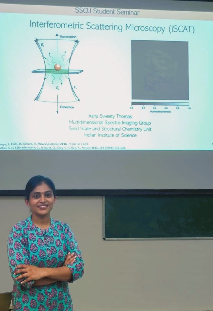 Delivered my graduate student talk on iSCAT inspired by Prof. Philipp Kukura's extensive body of work on iSCAT and <a href="/AJ_Merryweather/">Alice Merryweather</a>'s interesting application of iSCAT in operando Li ion tracking. Thanks <a href="/softpolaron/">Vivek Tiwari</a> for the constant guidance. @KukuraLab <a href="/GreyGroupCam/">Grey Group</a> @RaoGroupCAM