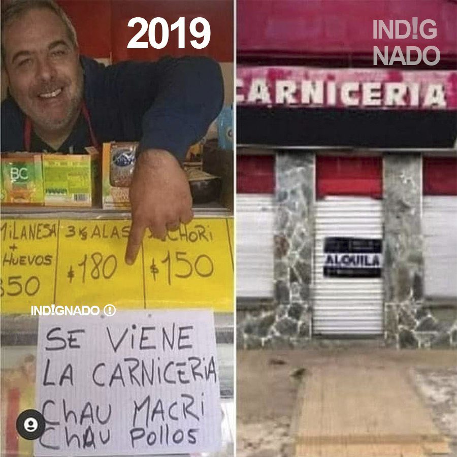 CARNICERO KIRCHNERISTA TERMINÓ CERRANDO SU LOCAL

Este es el carnicero que se volvió viral por su celebración por el triunfo de la fórmula kirchnerista en 2019 “Se viene la carnicería, chau Macri, chau pollos”, y su vez aseguraba que ahora la gente podrá comprar asado. 

Termino