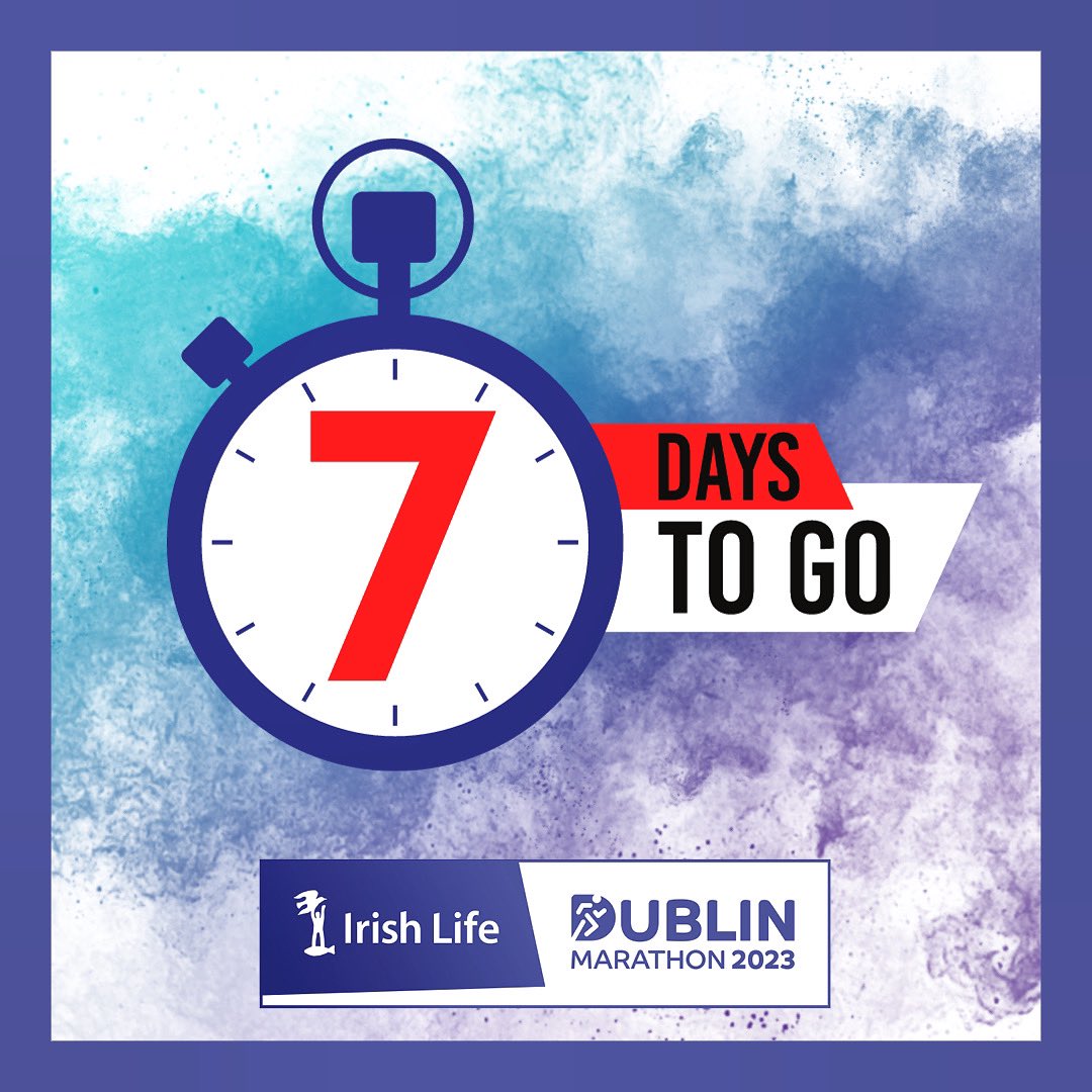dublinmarathon's tweet photo. YES .. 7️⃣ days to go! 🙌🏼 

#IrishLifeDublinMarathon #PowerOfSupport https://t.co/6JWfKvMJ3J