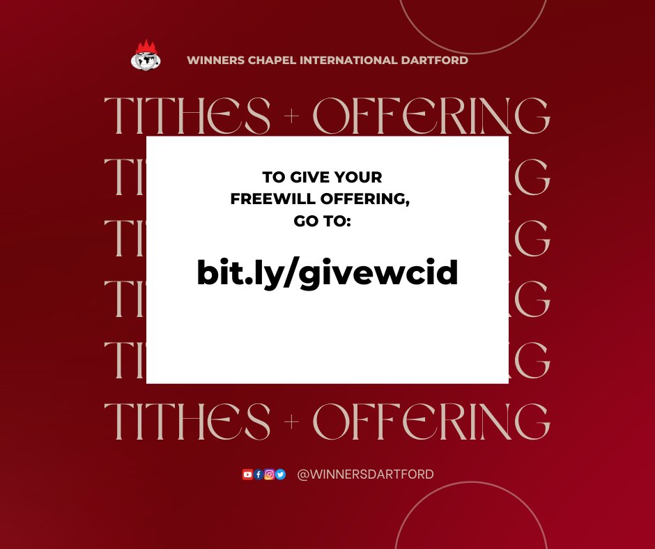 winnersdartford's tweet photo. OFFERING TIME!
To pay your tithe or offering you can do so using the link below.
https://t.co/Qy9S2mCQIw #OfferingTime
#CovenantDayOfMaritalSettlement
#CovenantHighways https://t.co/5Sj1XUwoIF