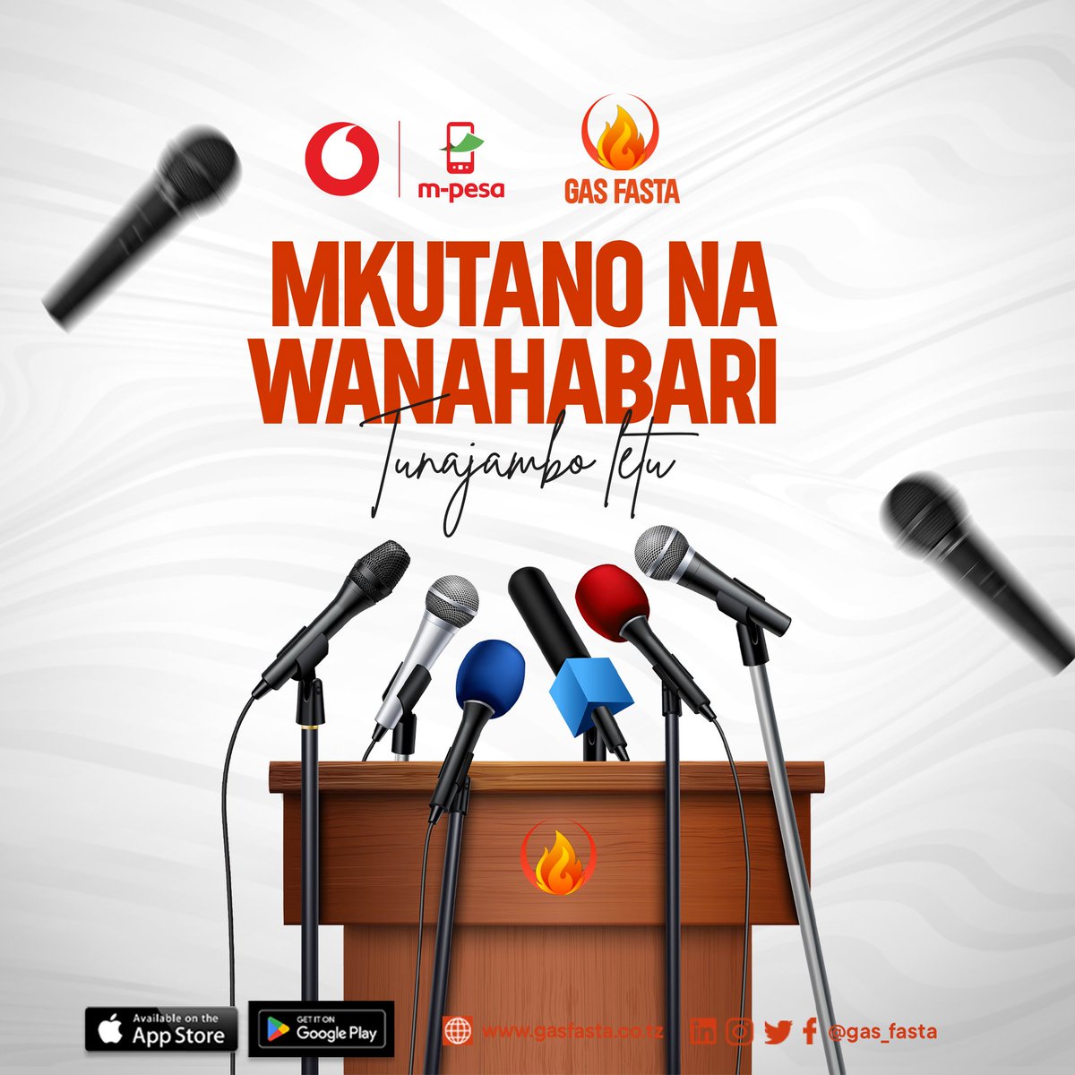 FastaGas's tweet photo. TUNA JAMBO LETU! Kaa karibu na page zetu ili kupata habari!   

#vodacom #nishati #nishatisafi #mpesa #gesikiganjani https://t.co/GE7VqSMN9X
