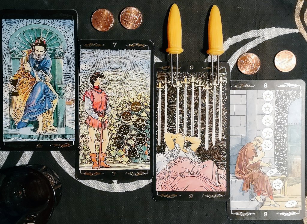 huber_ii's tweet photo. #October22nd and the #DailyTarot
There's all kinds of #pains in the ass
in-between the real deal, as you
keep a watchful eye with the #4CardDraw #Tarot2Day on the #ChosenPath #Lilith #Luna 6:41 am
#YayDeath steady as she goes.
#BlessedAndGrateful https://t.co/Yok30zFboe