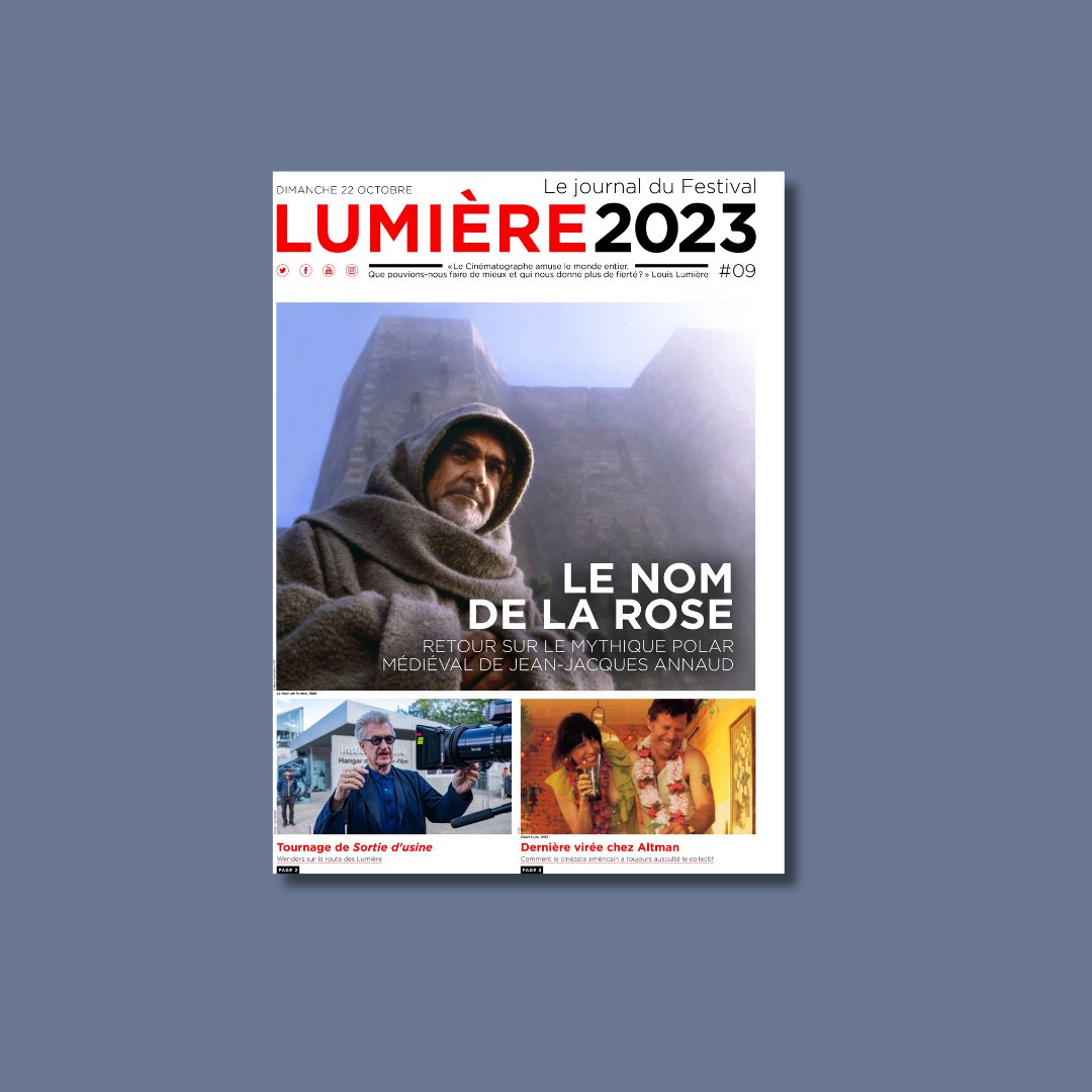 📰 Numéro de clôture de #Lumière2023 !  Plongez-vous dans le mythique polar médiéval de Jean-Jacques Annaud, Le Nom de la rose. Mais également dans le tournage de la Sortie des usines de Wim Wenders ➡ bit.ly/3PWfnIE