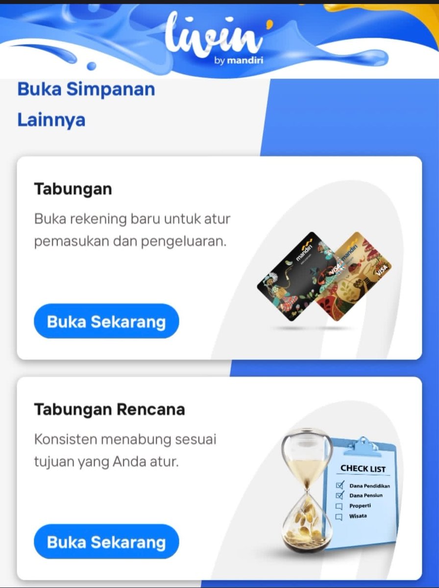 pericancer's tweet photo. @convomfs nah mantep tuh, scroll aja nder trus ada tampilan gini, buka tabungan rencana mandiri, dia bakal auto debet dari rekening gajian, dan gabisa diambil sesuai jangka waktu yg kita mau https://t.co/idsSbVkeUm