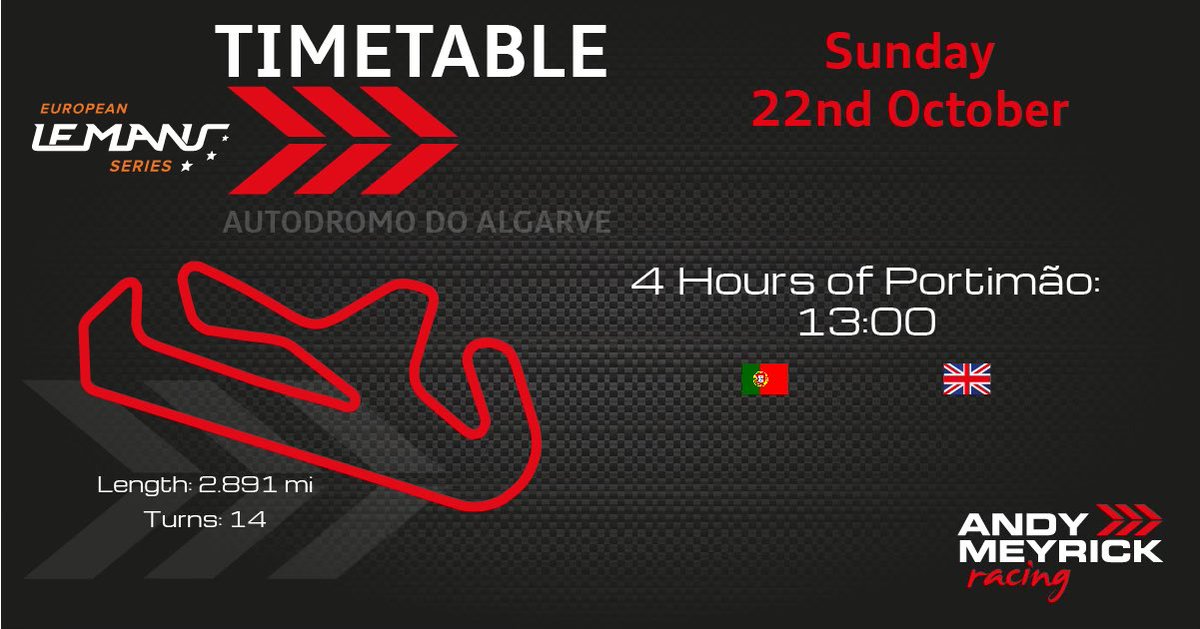 Andy Meyrick (@andymeyrick) on Twitter photo It's almost time for the <a href="/EuropeanLMS/">European Le Mans Series</a> season finale!
After a strong performance in Friday's race we're optimistic of a good finish to the season. You can watch it all live here:
youtube.com/watch?v=tB-GcL…
<a href="/UnitedAutosport/">United Autosports</a> | <a href="/GADtuningLTD/">GAD Tuning</a> | <a href="/AllondeckUk/">allondeck.co.uk</a> | <a href="/Greenlightsp/">Greenlight Sports Management</a> It's almost time for the <a href="/EuropeanLMS/">European Le Mans Series</a> season finale!
After a strong performance in Friday's race we're optimistic of a good finish to the season. You can watch it all live here:
youtube.com/watch?v=tB-GcL…
<a href="/UnitedAutosport/">United Autosports</a> | <a href="/GADtuningLTD/">GAD Tuning</a> | <a href="/AllondeckUk/">allondeck.co.uk</a> | <a href="/Greenlightsp/">Greenlight Sports Management</a>