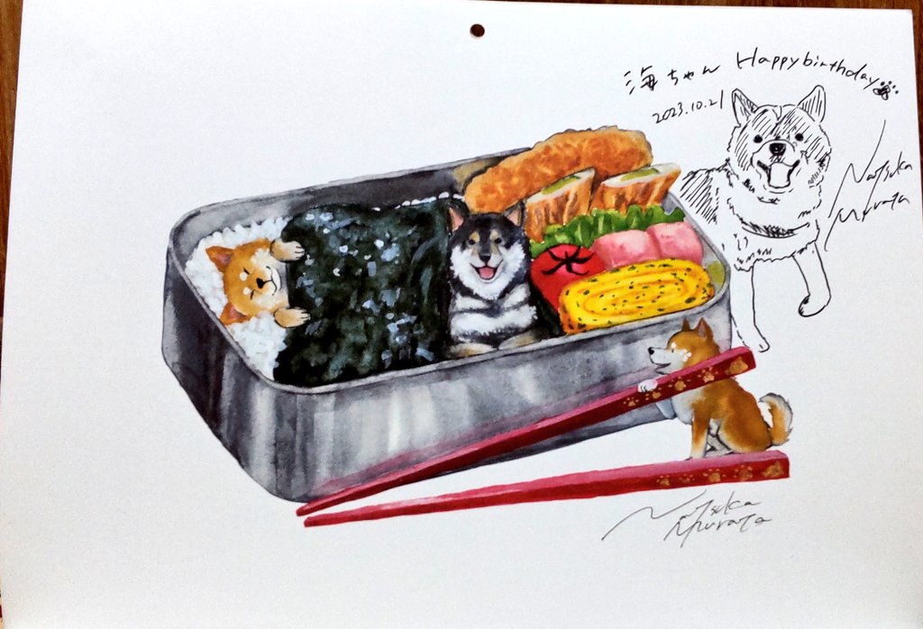 sky_apple14's tweet photo. 村田夏佳さん(@murmursh)の個展行ってきた〜。イラスト依頼する前に涙腺崩壊してしまい大変申し訳なかったです。ご先祖さまたちと走ってるお話を聞いて、力強く走ってるんだろうなって気持ちがほっこりしました🌈  ここに居るぞ〜ってひょっこりしてるのが可愛くて泣ける…ありがとうございました!! https://t.co/b615MDmBXv