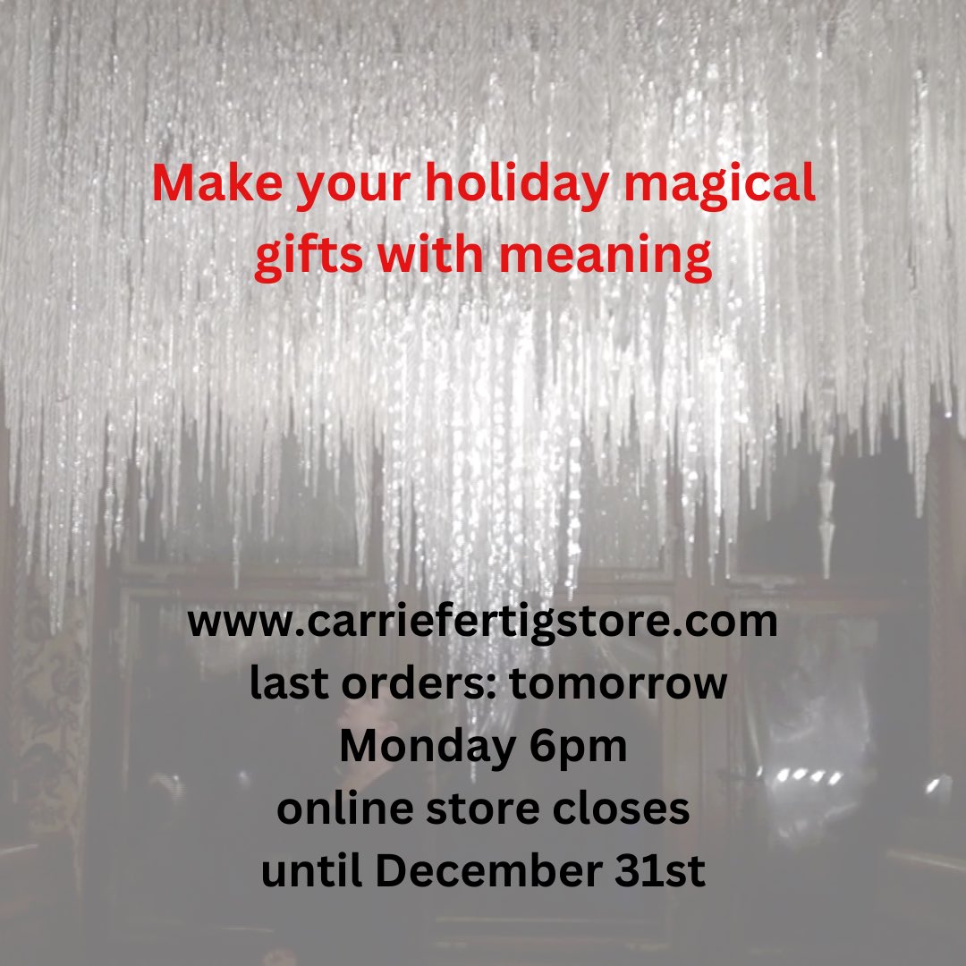 Last call for orders! Tomorrow is the deadline for handmade holiday magic before I head off to the States for non-stop craft shows. carriefertigstore.com #handmade #madeinscotland #blownglass #handwroughtcopper #handmadechristmas #glass #icicles