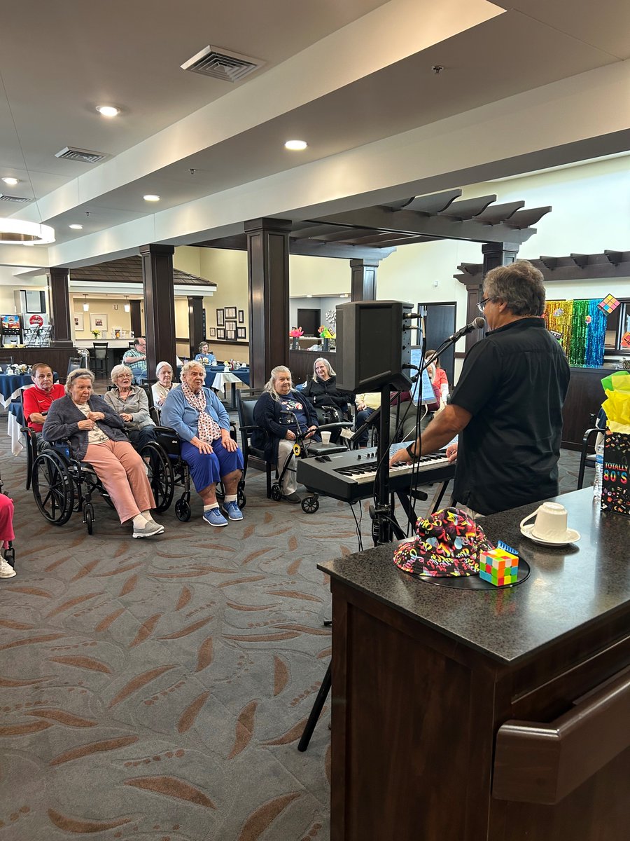 NorwichSprings's tweet photo. We have had an exciting theme this past week! We will start by highlighting a totally tubular performance we had from Dave DeWeese! Our residents always look forward to his wonderful performances, and last week's was no exception!

#ThemeWeek #LiveWithTrilogy #SeniorLiving https://t.co/ilblt8APHA