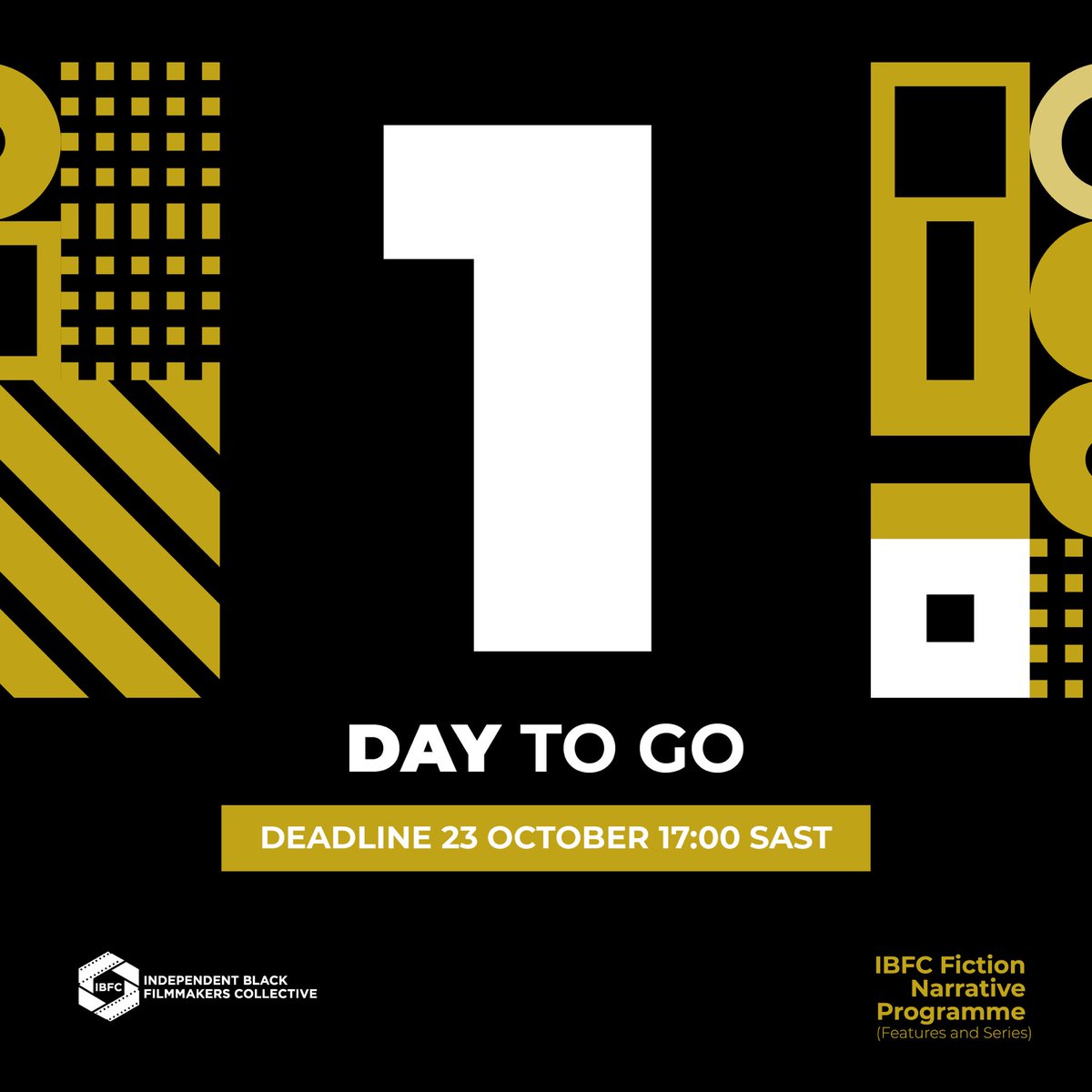 The final countdown: 1 DAY LEFT TO APPLY FOR THE IBFC FICTION NARRATIVE PROGRAMME (Feature and Series)🔔🔔🔔

application details see link- lnkd.in/dG_AVkEZ 

Application form - bit.ly/48oektL 

#ibfc #southafricanfilm #storytelling