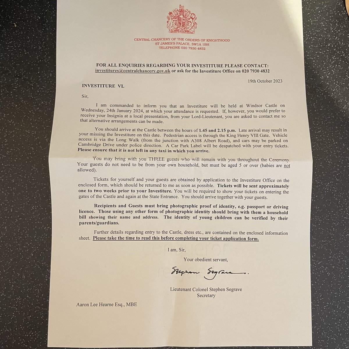 Off to meet he royal family in January 💚💙 #MBE