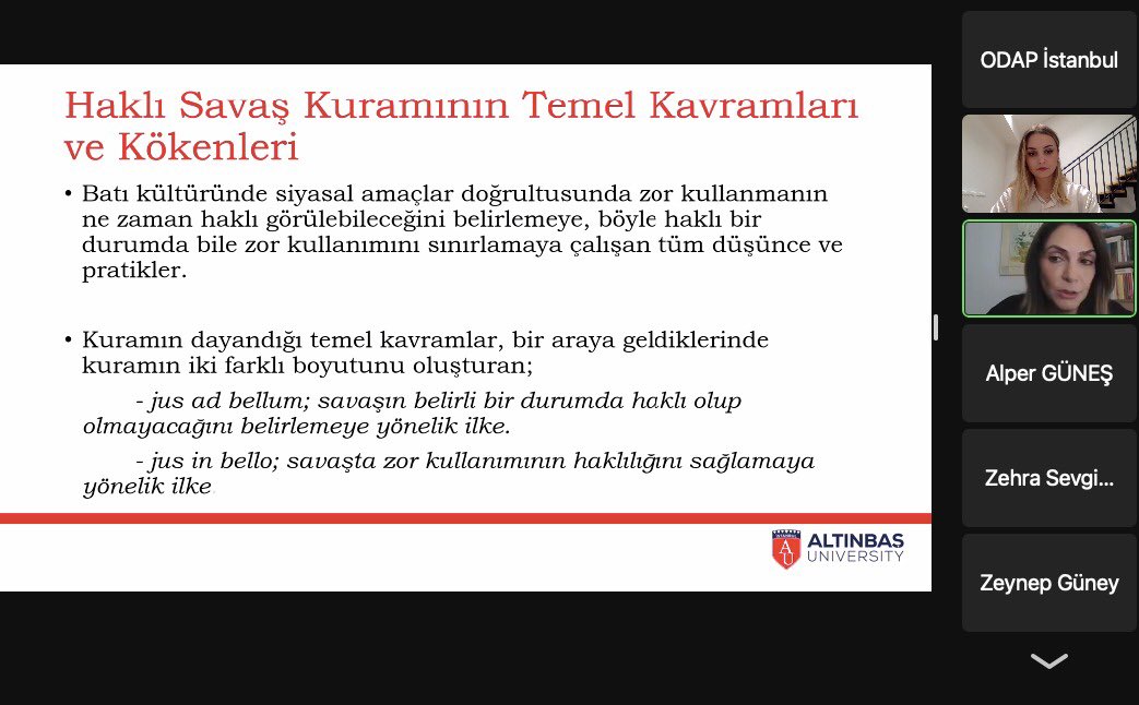 ODAP (@odapistanbul) on Twitter photo 🔴 ODAP Akademi II.Güvenlik Çalışmaları Eğitimi 10. Programı Doç.Dr. Fulya Aksu (<a href="/fulya_aksu19/">Fulya Aksu</a> ) “Savaşın Sistematik Evrimi: Haklı Savaştan Günümüz Çatışmalarına” konulu konuşması ile devam ediyor! 🔴 ODAP Akademi II.Güvenlik Çalışmaları Eğitimi 10. Programı Doç.Dr. Fulya Aksu (<a href="/fulya_aksu19/">Fulya Aksu</a> ) “Savaşın Sistematik Evrimi: Haklı Savaştan Günümüz Çatışmalarına” konulu konuşması ile devam ediyor!