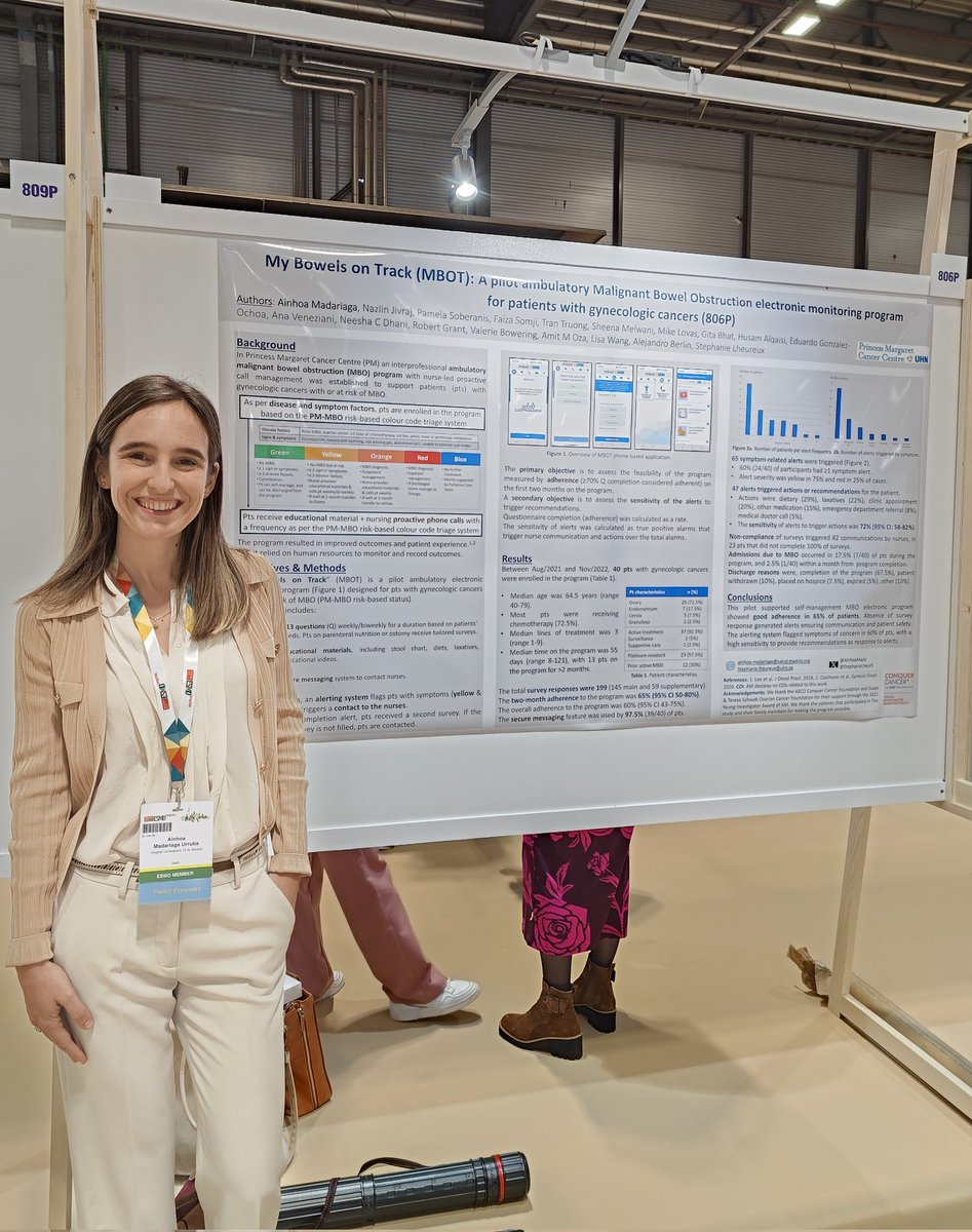 Ainhoa Madariaga (@ainhoamada) on Twitter photo Happy to present at #ESMO23 the results of #MBOT the first app 📱 for Ambulatory Malignant Bowel Obstruction management in #gynecancer <a href="/pmcancercentre/">Princess Margaret Cancer Centre</a>
Thanks to <a href="/ConquerCancerFd/">Conquer Cancer, the ASCO Foundation</a> for making it possible through a #YIA grant Happy to present at #ESMO23 the results of #MBOT the first app 📱 for Ambulatory Malignant Bowel Obstruction management in #gynecancer <a href="/pmcancercentre/">Princess Margaret Cancer Centre</a>
Thanks to <a href="/ConquerCancerFd/">Conquer Cancer, the ASCO Foundation</a> for making it possible through a #YIA grant