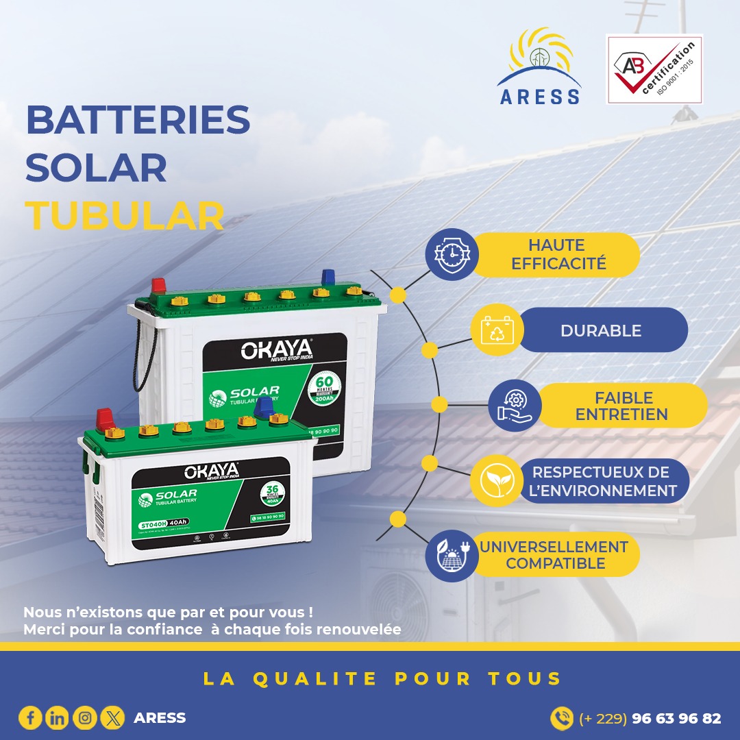 Prenez les commandes de votre énergie. Choisissez nos batteries pour une puissance fiable, une efficacité maximale et une durabilité inégalée. Faites le choix qui compte.
#Senegal #dakar #installation #InstallationSolaire #Batterie #batterieokaya #okaya #durabilité