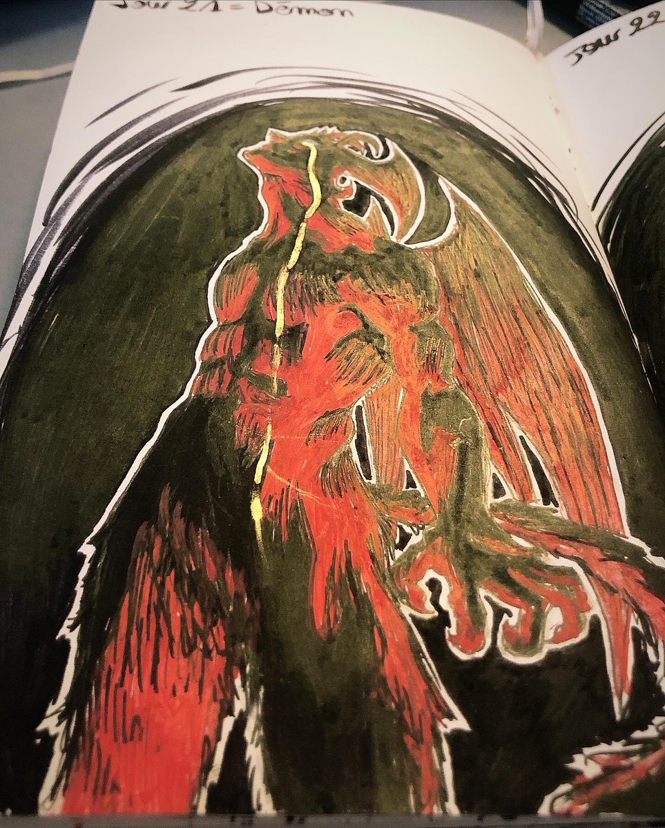 Lijipen's tweet photo. Inktober 2023 (version MCH)
Jour 21 = Démon 👹

Celui la me tient a coeur, il fait référence a une œuvre bouleversante a mes yeux .
Désolée pour le retard :(..
Merci à @human_academy_europe !

#draw #drawing #dessin #art #artist #inktober #challenge #demon #jour #devilmancrybaby https://t.co/yNUgCrwI5I