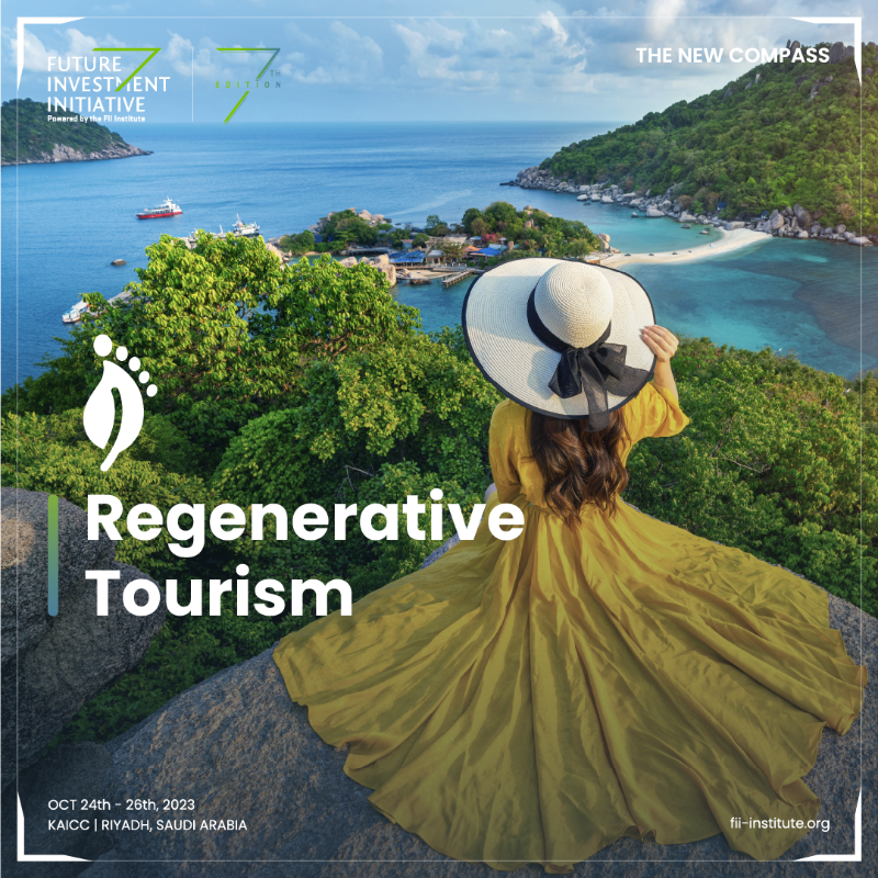 FII_Institute1's tweet photo. Did you know that the tourism sector contributes to 8-11% of global #carbonemissions? ✈️ Furthermore, #regenerativetourism emerges as an eco-friendly solution.
Discover how travelers can adopt regenerative practices at #FII7. Secure your #virtualpass now: https://t.co/fOlg5xS4oX