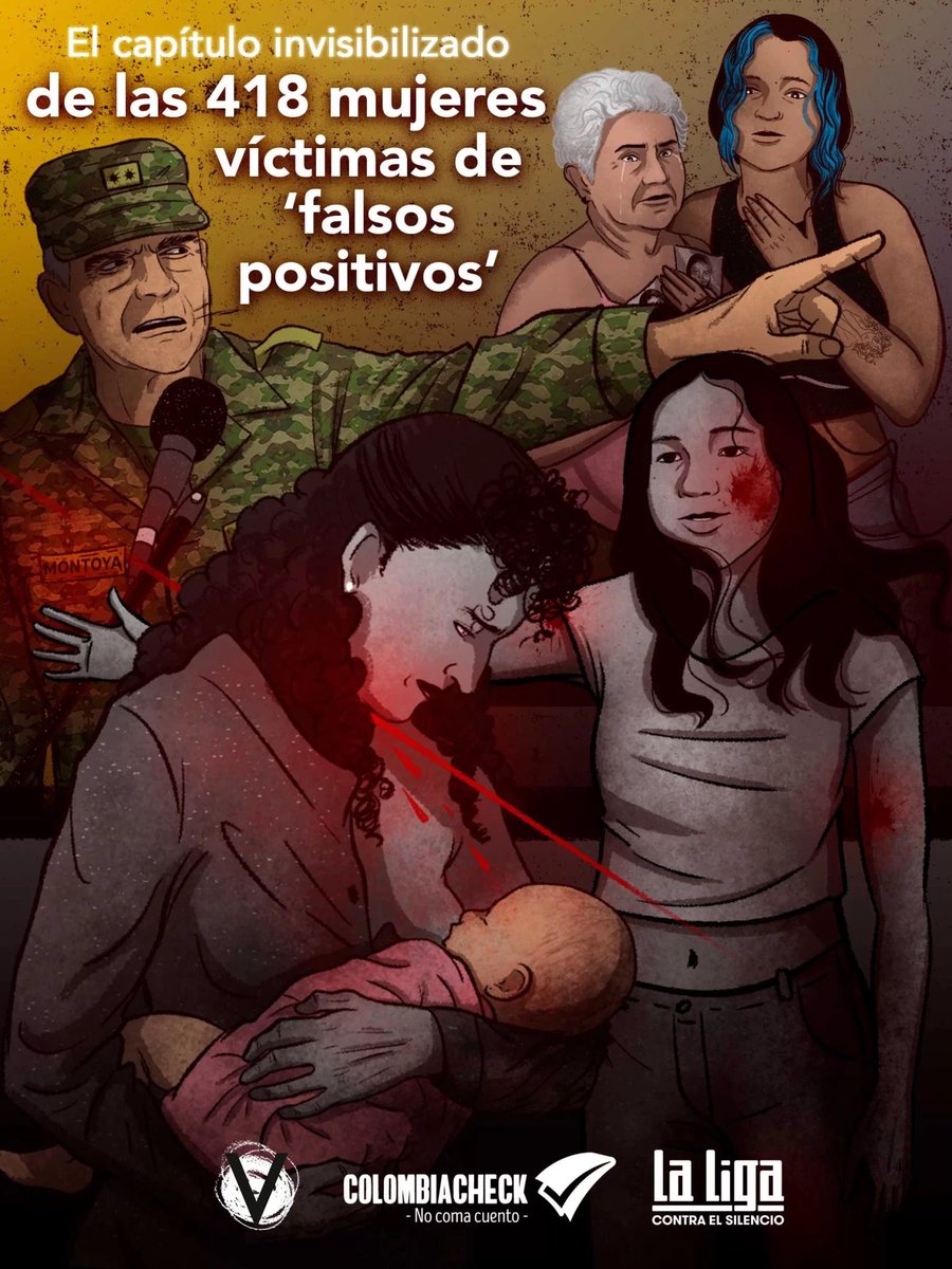 JoseGuarnizoA's tweet photo. 418 mujeres fueron víctimas de ‘falsos positivos’. Una joven que estaba amamantando a una bebé fue asesinada por una bala perdida y luego presentada como guerrillera. Aquí algunas de esas duras historias. ⬇️
https://t.co/26m7m7Nd8u https://t.co/f5r4gJxQJn
