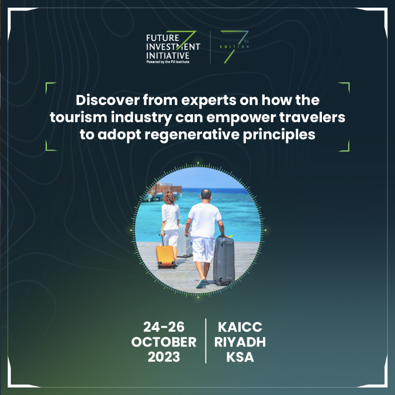 FII_Institute1's tweet photo. Did you know that the tourism sector contributes to 8-11% of global #carbonemissions? ✈️ Furthermore, #regenerativetourism emerges as an eco-friendly solution.
Discover how travelers can adopt regenerative practices at #FII7. Secure your #virtualpass now: https://t.co/fOlg5xS4oX
