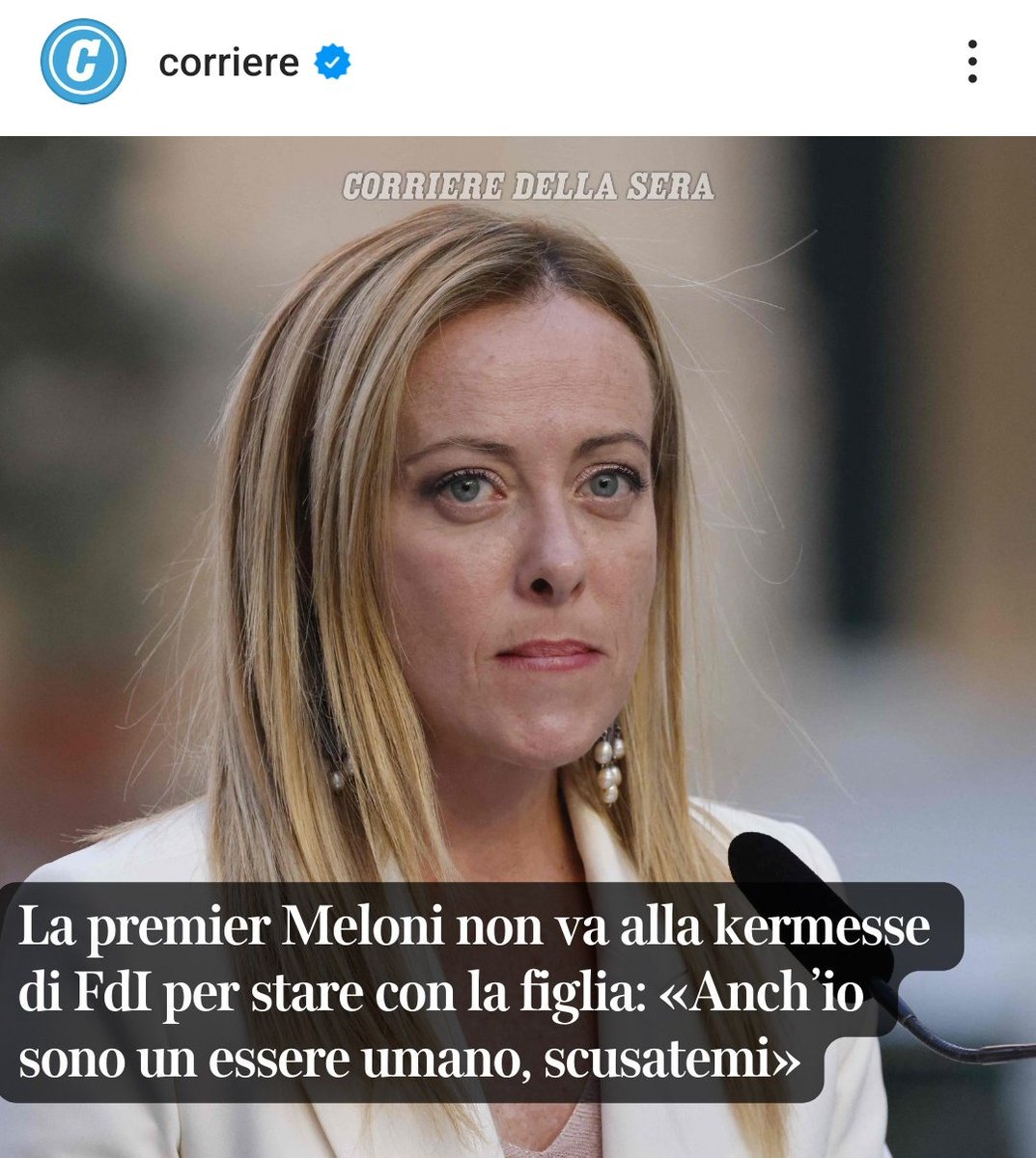 Al di là di come la si pensi, al di là della politica, ma ti pare che una donna e madre si deve scusare per aver scelto di passare una domenica con la figlia come se essere umane fosse una debolezza??? 
#GiorgiaMeloni #donne