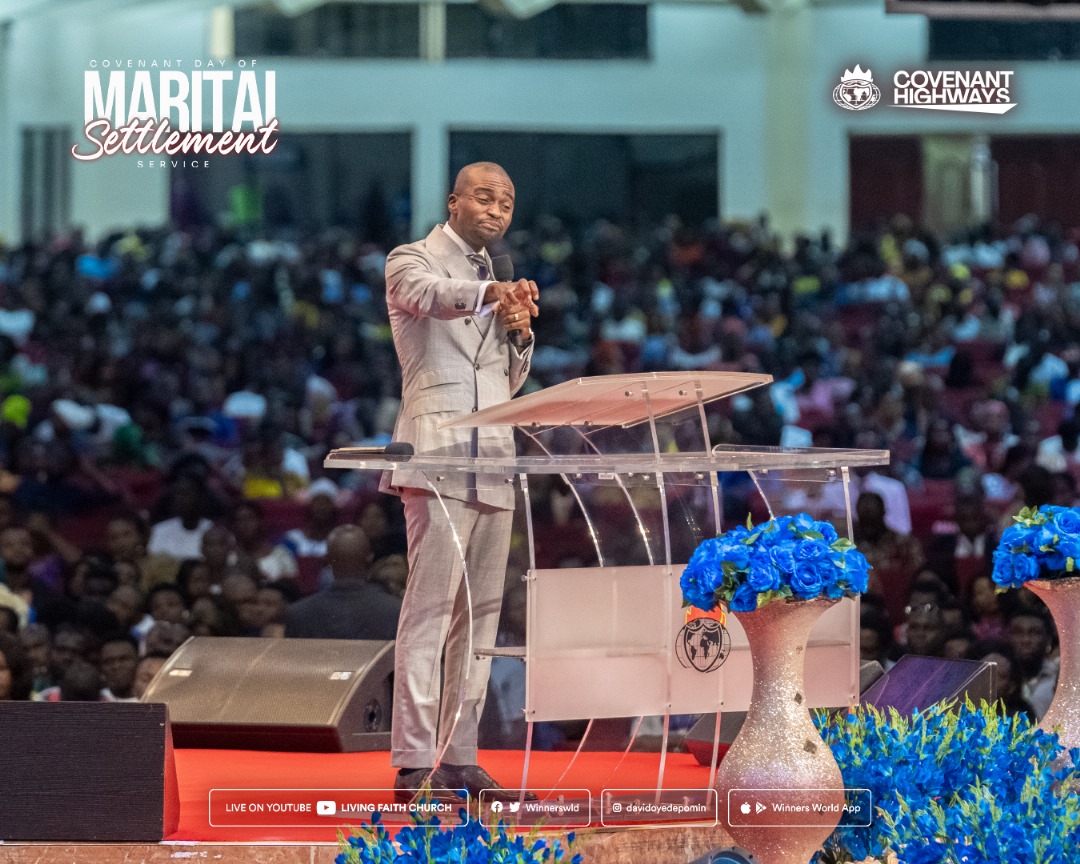 ft_canaanland's tweet photo. 'Covenant Day of Marital Settlement Ministration 

- Every good thing is our heritage in Christ. - Ps. 34:10

- Every child of God has the right to be settled in marriage. - Isa. 68:6'.- @DavidOyedepoJnr 

#LFCLiveService
#MaritalSettlement
#CovenantHighways https://t.co/LmzZLE5DUr