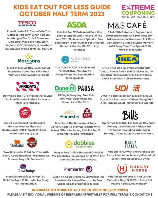 There are lots of places with cheaper kids meals/deals this half term. 
#TheDSAWay 
#WeAreDjanogly