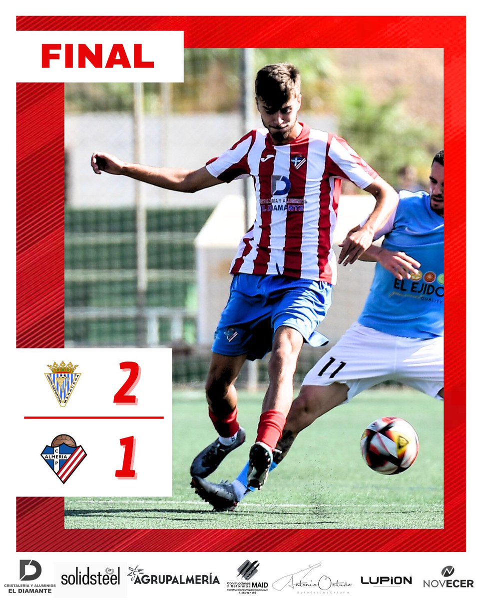 PoliAlmeria's tweet photo. Tercera RFEF | Jornada 7
⏱️Min.95 | UD Maracena 2-1 Poli Almería
Final del partido😞
🥁¡Vamos Poli!
#MushoPoli #TerceraRFEF #POLIve #MaracenaPoli https://t.co/qlAvjq5fiC