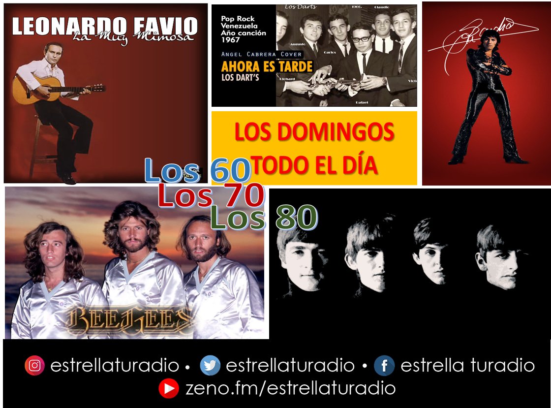 JOSEISEAB's tweet photo. Disfruta de un Increíble Domingo con @ESTRELLATURADIO 
La Magia de la Música de #TuPerfectoHiloMusical
La Época de Oro de los 6⃣0⃣...7⃣0⃣...y...8⃣0⃣
#LoMejordeTodaLaWeb
🍹💕🎶TODO EL DÍA 🍹💕🎶
Conéctate✨ https://t.co/1wQPwJFwSW ✨ https://t.co/481XdcqMxj