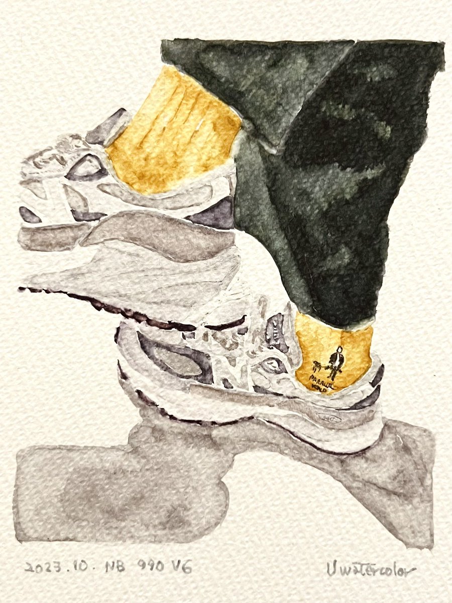 uwatercolor_uwc's tweet photo. NEWBALANCE m990 v6
#watercolor #uwatercolor #brushpendrawing #daily #drawing #kuretakezig #kuretake #sketch #fashionsketch #sketchbook #doodle #紙とペン #アナログ #日常 #イラスト #絵 #日常系 #透明水彩 #graphpaper #chefpants #darkslate #billybuddusky #newbalance #m990v6 #gray https://t.co/eAW4WWHAWo