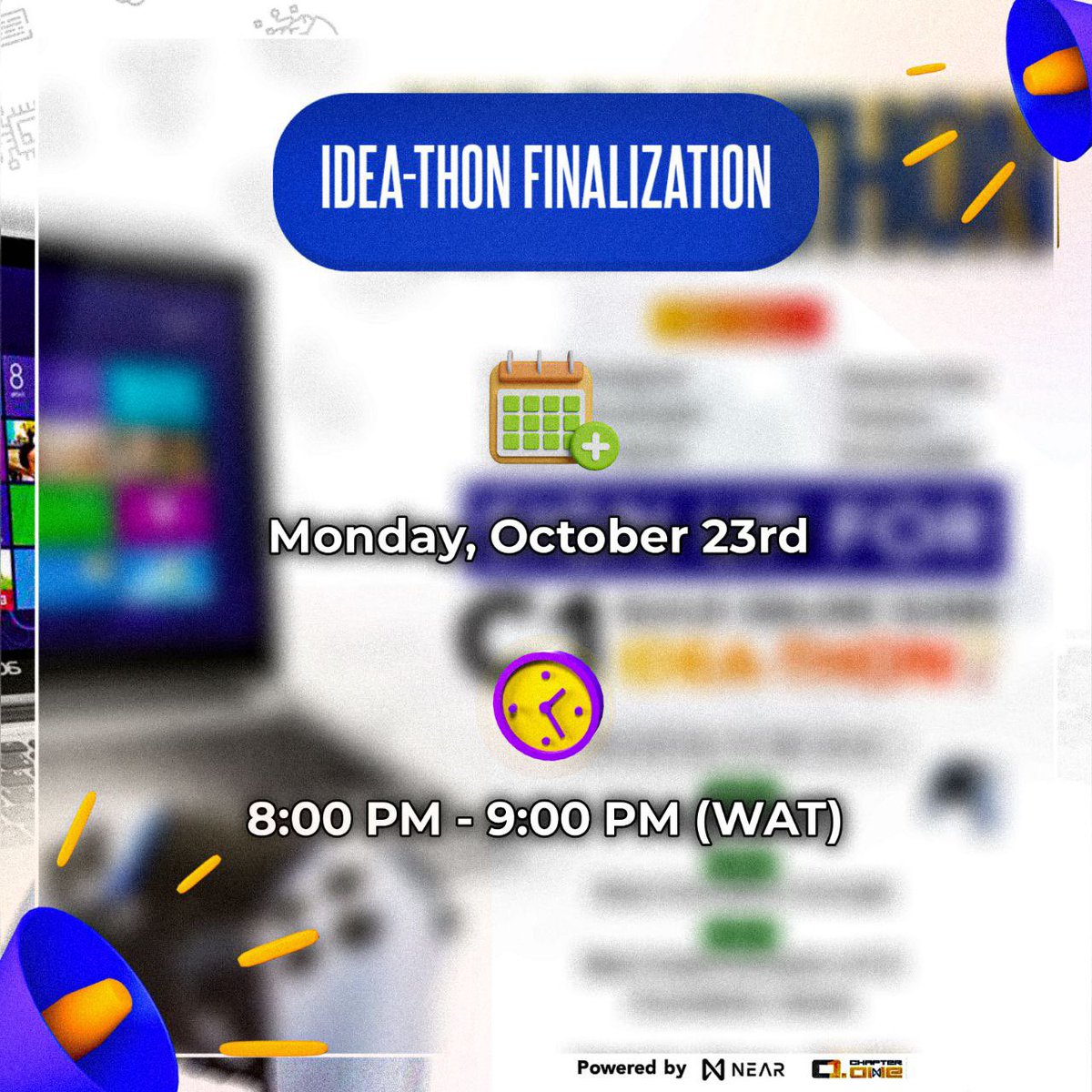 dum_unu's tweet image. GM everyone 

We are inviting you to join our finale for the GAME IDEA-THON where the ideators, game designers and developers will share their various concept of what a C1 DeFi game should be. 

We received all the submissions and encourage everyone to witness.

🧵 🧵