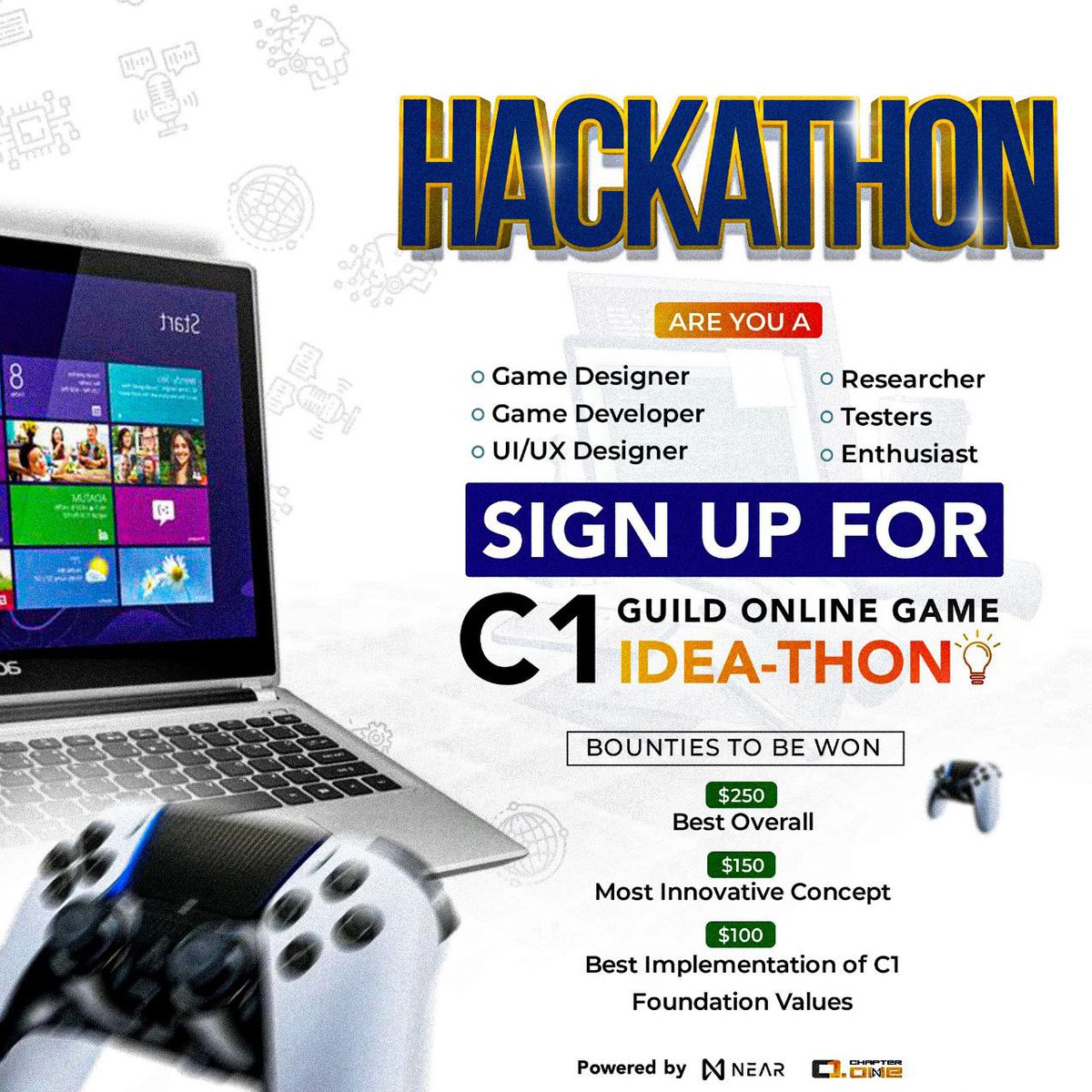 dum_unu's tweet image. GM everyone 

We are inviting you to join our finale for the GAME IDEA-THON where the ideators, game designers and developers will share their various concept of what a C1 DeFi game should be. 

We received all the submissions and encourage everyone to witness.

🧵 🧵