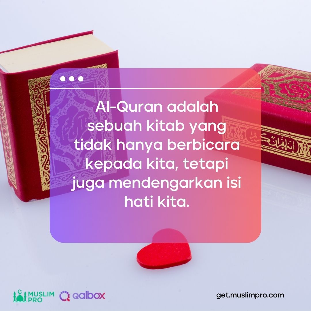 Mari kita selami hikmah Al-Qur'an yang tak lekang oleh waktu, di mana setiap ayat menjadi sebuah percakapan dengan batin kita. 📖💫 #muslimpro #qalbox #alquran #katamutiara #motivasiislami