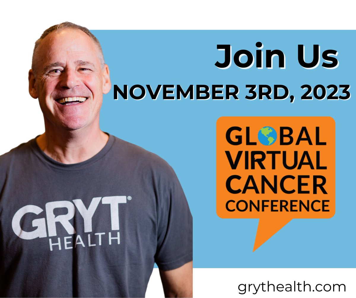 cure_today's tweet image. Mark your calendars for Gryt Health’s 5th Global Virtual Cancer Conference (GVCC) on November 3rd, 2023! Join us for a full day of connection, education, and advocacy. Register today at grythealth.com!
#GVCC23 #CancerConference #CancerSupport #CancerEducation