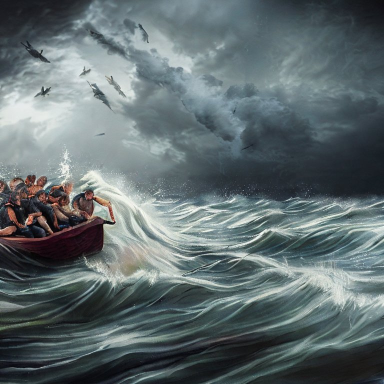 El barco estaba hundiéndose. Pero cuando todos remamos al unísono, llegamos a tierra. 
#TrabajoEnEquipo