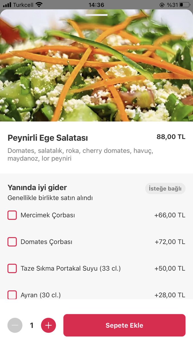 MineMadenoglu's tweet photo. #kırçiçeği #yemeksepeti
@KircicegiRest Dün Yemeksepeti’nden peynirli ege salatası sipariş verdik. Çok az miktarda lor peyniri geldi. Yanında da tırnak pide gelmedi. Kırçiçeği siparişi böyle olmamalı. https://t.co/U4NTxxA49m