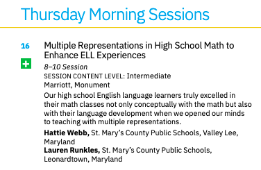 BridgetDunbar's tweet image. Going to @NCTM Annual this week? Check out my colleagues on Thursday morning... #NCTMdc23 #NCTMAnnual