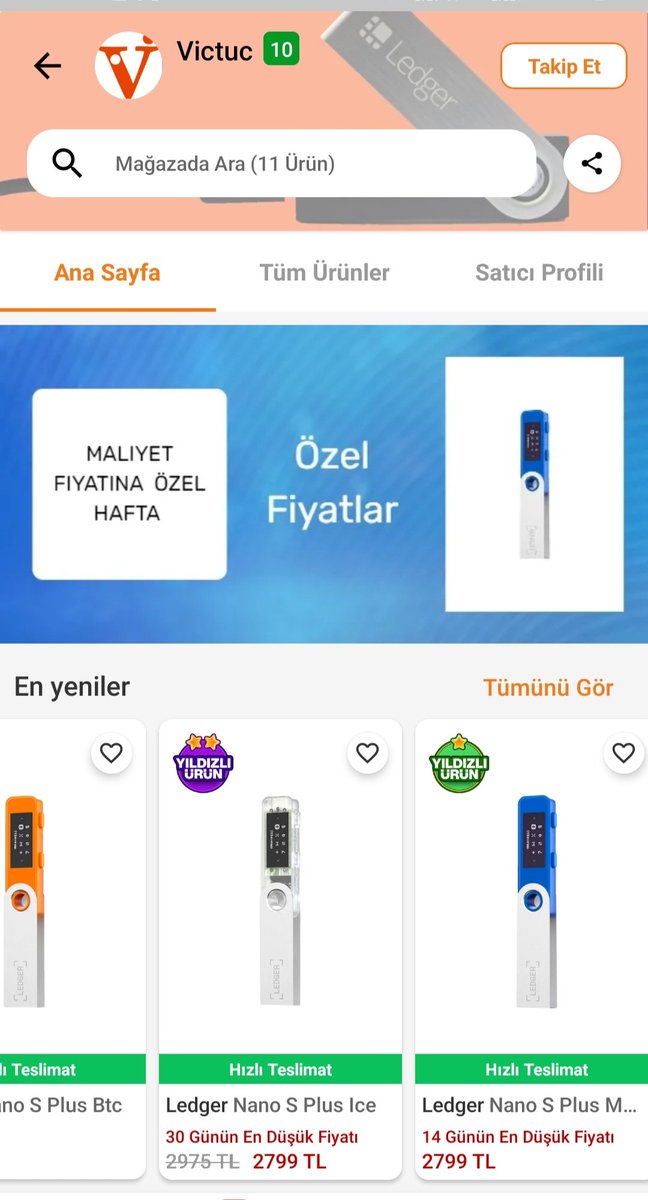 ty.gl/j7kplfil5q Trendyol link
Şimdi Ledger Nano S Plus siparişinizi verebilirsiniz fiyatları ücretsiz hızlı kargo seçeneği ile siparişinizi bekliyoruz 
#soğukcüzdan #ledger #Trendyol #bitcoin #Eth #avax #doge  #indirim #hızlıkargo #ücretsiz #ledgernanosplus #kripto #coin