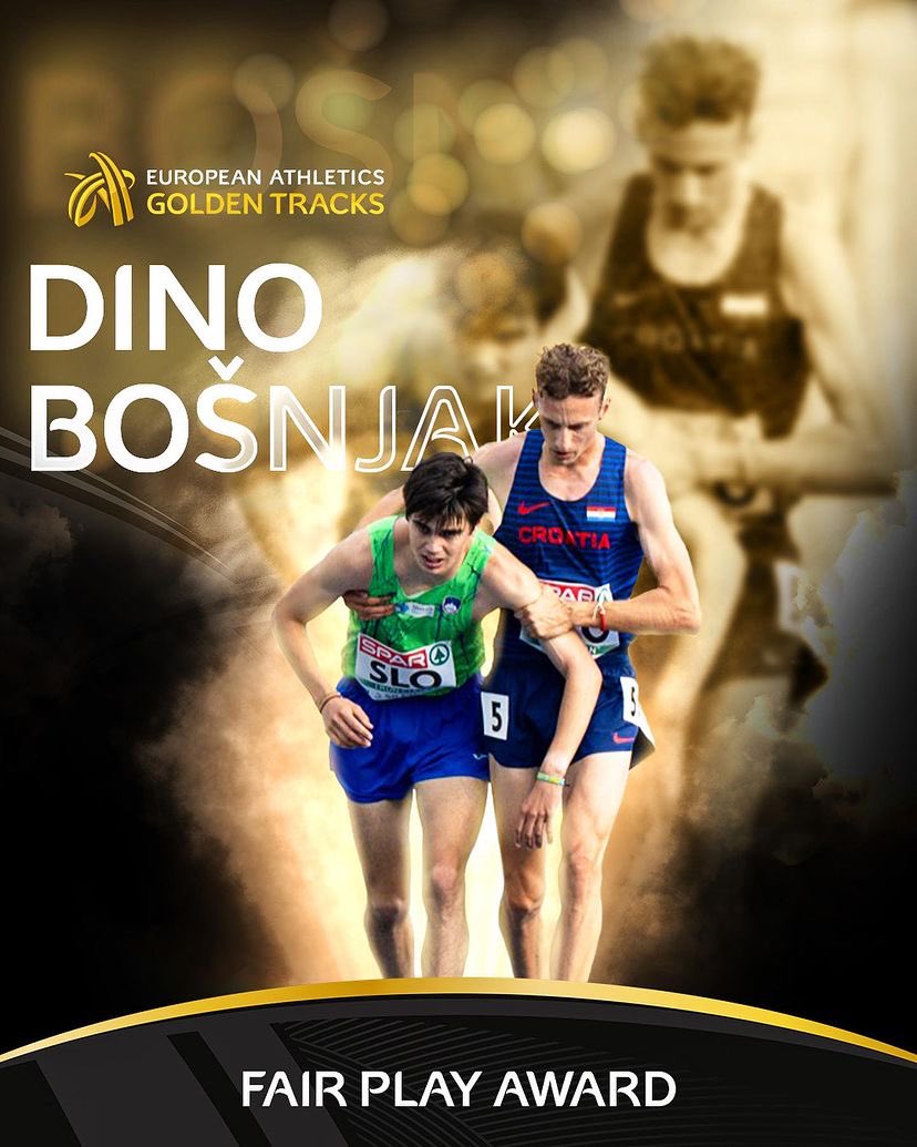 Dino Bošnjao jučer je na Golden Tracks ceremoniji u Vilniusu dobio nagradu Fair Play Europske atletike 🤩

FOTO: @EuroAthletics 
#goldentracks #fairplay