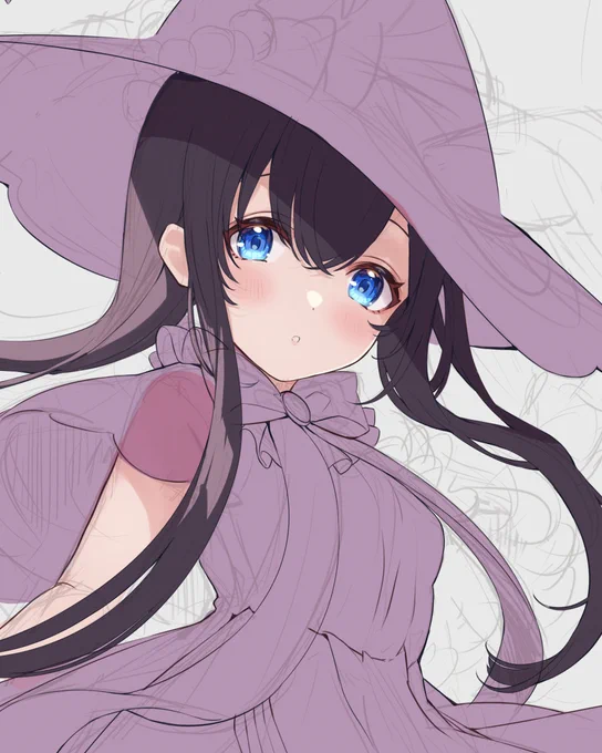 リッカ描き終わって、紗耶のハロウィン絵も描き始めた。 