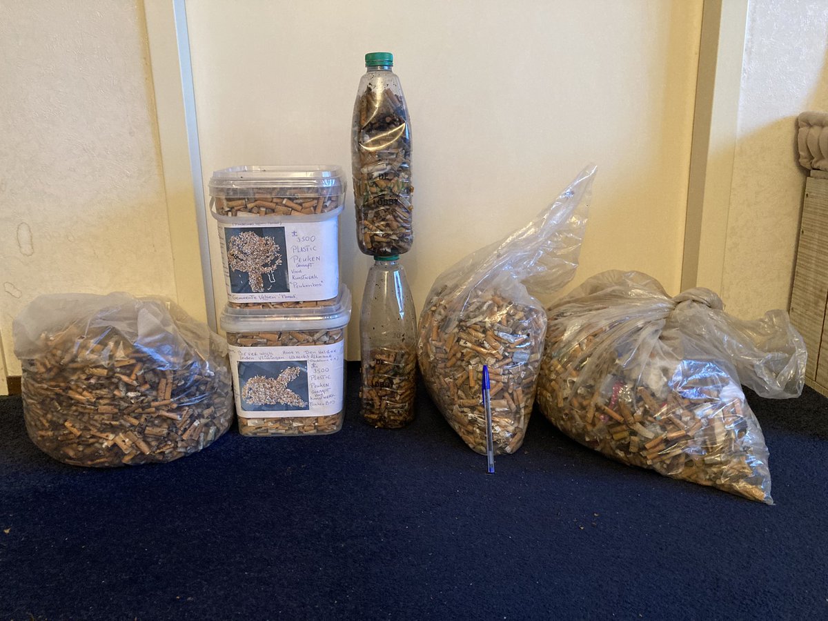 CZappoz's tweet photo. 5.917 #sigarettenfilters geteld als de bijdrage door @fredsteenbergen uit Krommenie. Dat is op de laatste foto de meest linkse tas.
#nocigarettefilterplease
#plasticpeukmeuk
#nofilterplease
#plasticbuttsmut https://t.co/4iMhy9X5Dt