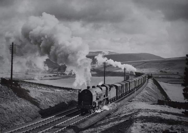 Patriot 45542 is seen at Greenholme with a fitted freight & banker as it starts the 1-in-75 climb towards Shap.
Date: Unknown.
📷 Photo by Eric Treacy.
#steamlocomotive #Cumbria #BritishRailways #freighttrain