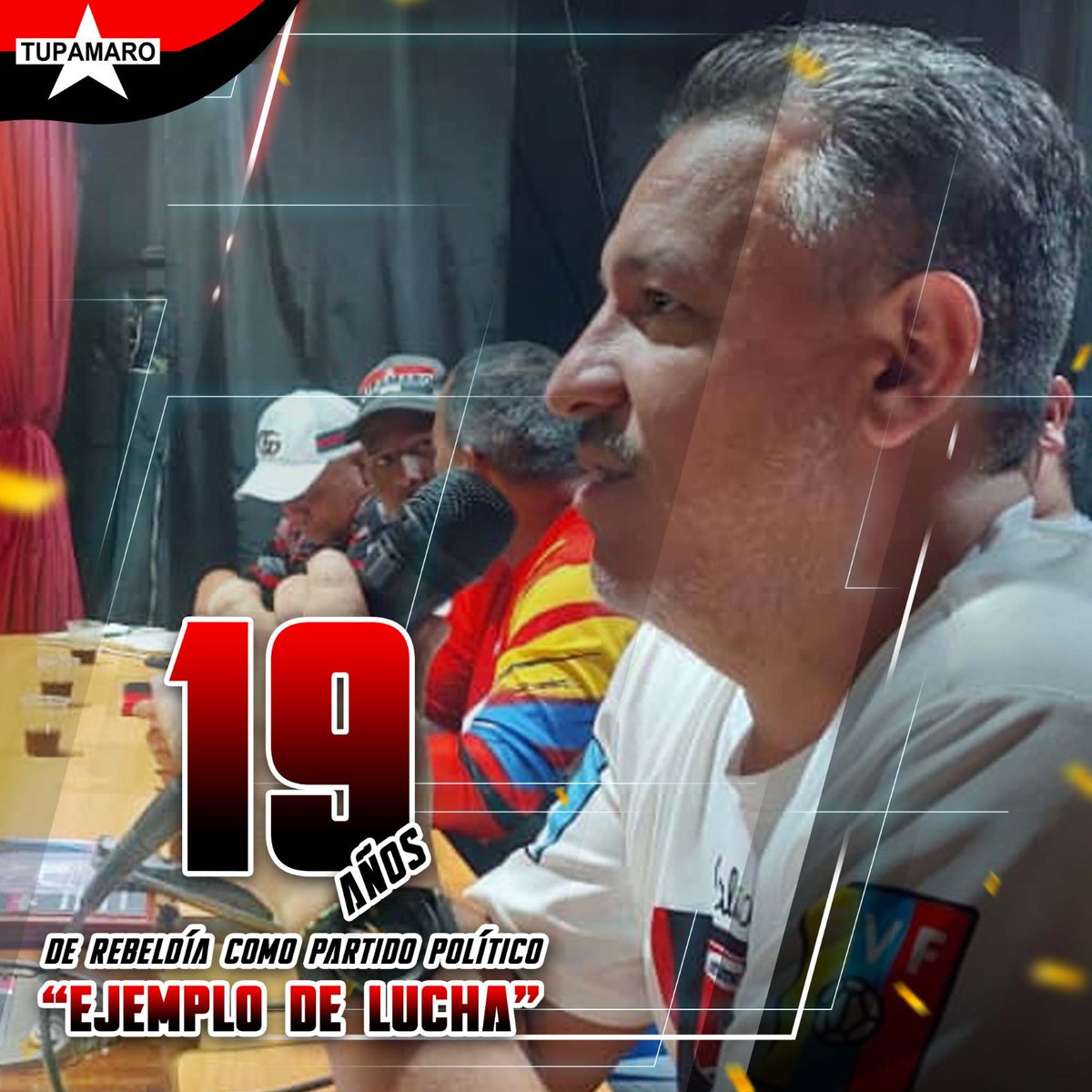 #Tupamaro19AñosDeRebeldía 
<a href="/Tupa_Esteban/">Esteban Fernández</a> Sec. Nal. de Organización:
“Sin retroceder ni un centímetro, seguimos avanzando en vanguardia junto al camarada Presidente <a href="/NicolasMaduro/">Nicolás Maduro</a> protector del pueblo venezolano”.
#TupamaroApoyandoANicolás