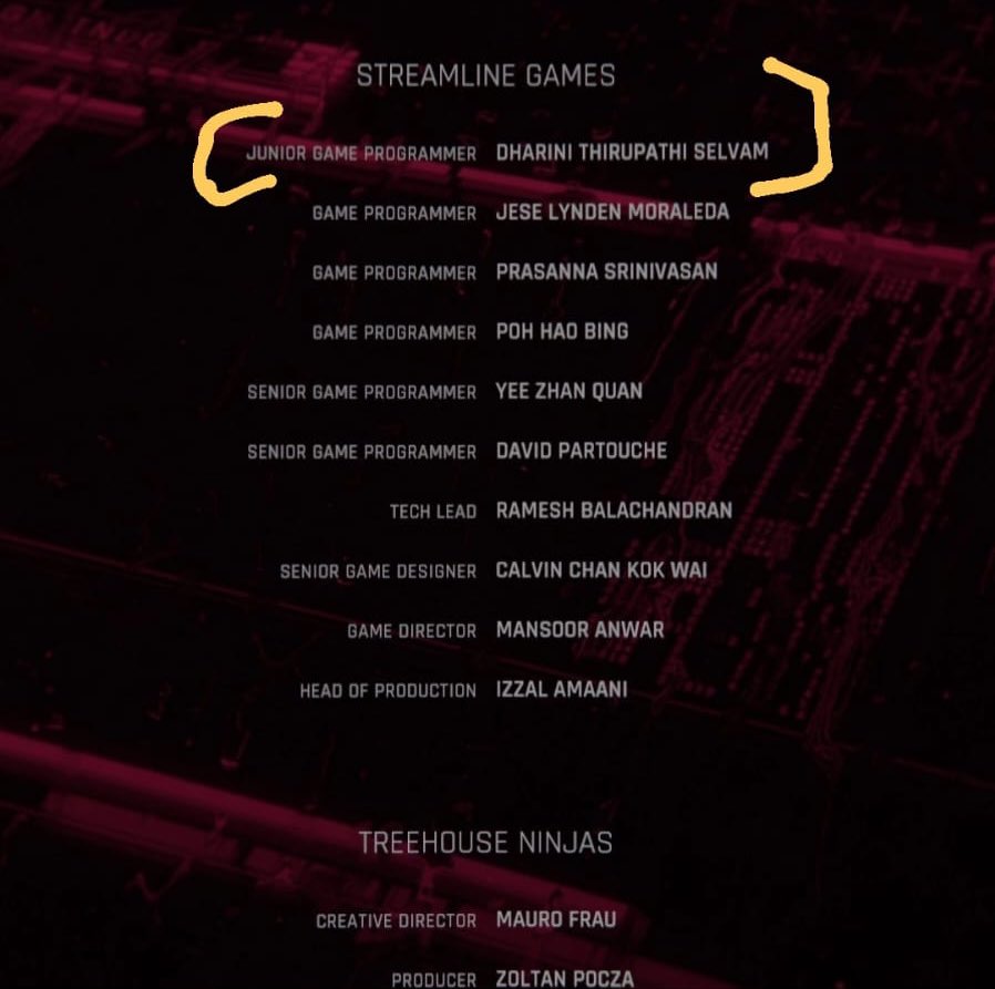 dharini_08's tweet photo. Very much excited 😍to find my name in the credits of #Cyberpunk2077 #PhantomLiberty. It was amazing experience working in this project😍. https://t.co/w9j5wxD4ZC