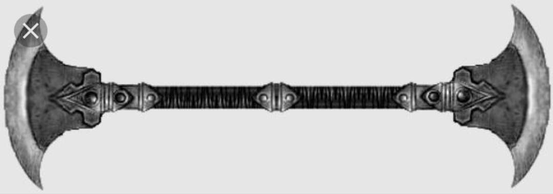 3DFandom's tweet image. Also, I'm looking forward to the inevitable weapon alternatives, like... Maybe dual crescent axes? 

OR KAMA!? But the piercing animations wouldn't really fit with kama. Hm. Put a spike at the end. Make a beyblade when together.