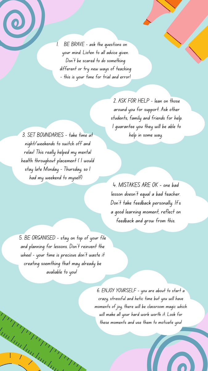 Six placement tips🤍🍎👩🏻‍🏫

I was asked to give tips to a student who is about to start their first placement. After seeing lots of tweets from nervous/worried students also starting this week I thought I would share!  #strathPGDE <a href="/StrathEDU/">Strathclyde Institute of Education</a>
