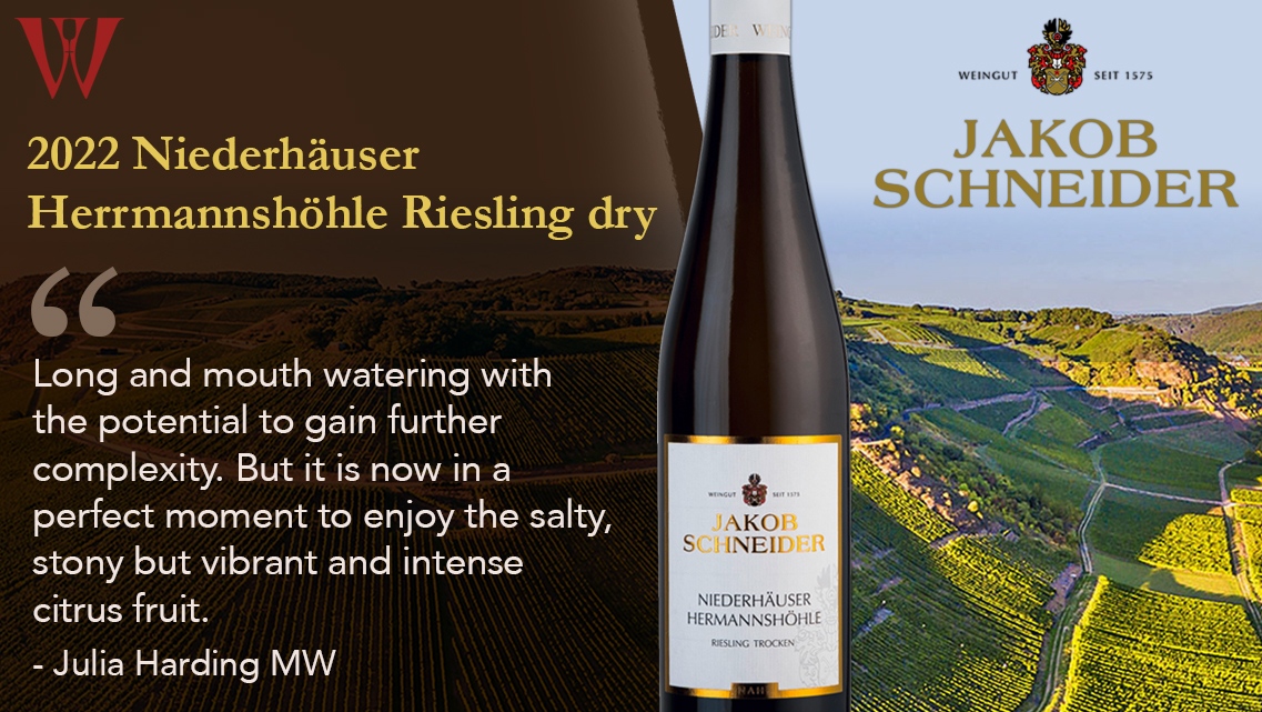 Julia Harding, @Jancis_Robinson editor, reviewed Schneider's Niederhäuser Herrmannshöhle #Riesling. 'Jakob Schneider may not be one of the best-known names in Nahe, but perhaps it should be, if this excellent pure dry German Riesling is anything to go by.” jancisrobinson.com/articles/jakob…