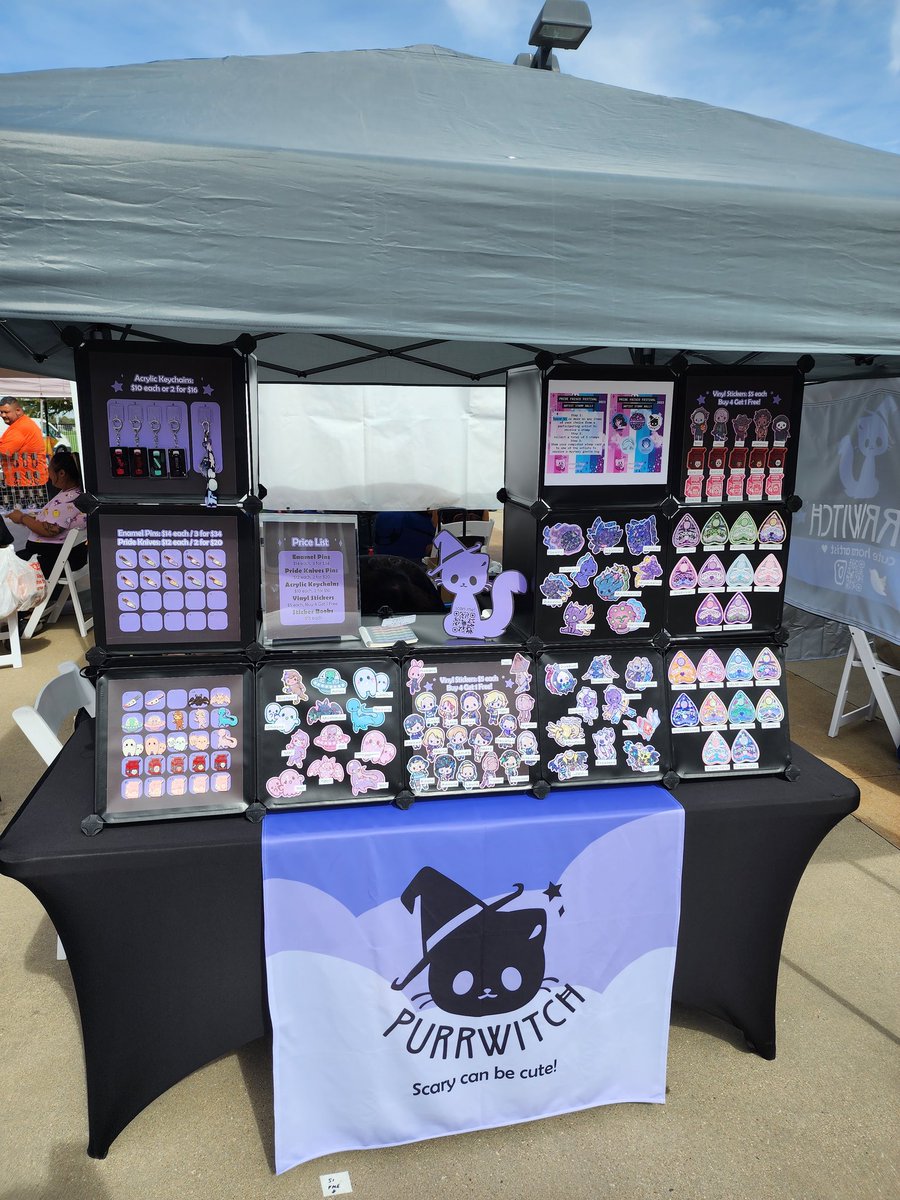 purrwitch's tweet photo. Let's go @PrideFriscoTX! 🌈💕 Catch us out today at my first Pride event debuting the brand new Pride Planchettes! 💜 https://t.co/bDLOEPac4w
