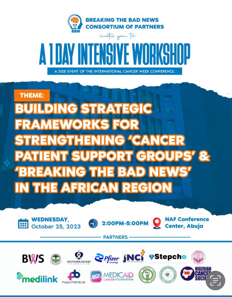 This Workshop is Open to Everyone: Cancer Patients, Survivors/Champions, Healthcare Professionals (Doctors, Nurses, Psychologist). Register to attend with this link forms.gle/p17MoZJtaHzQkX…