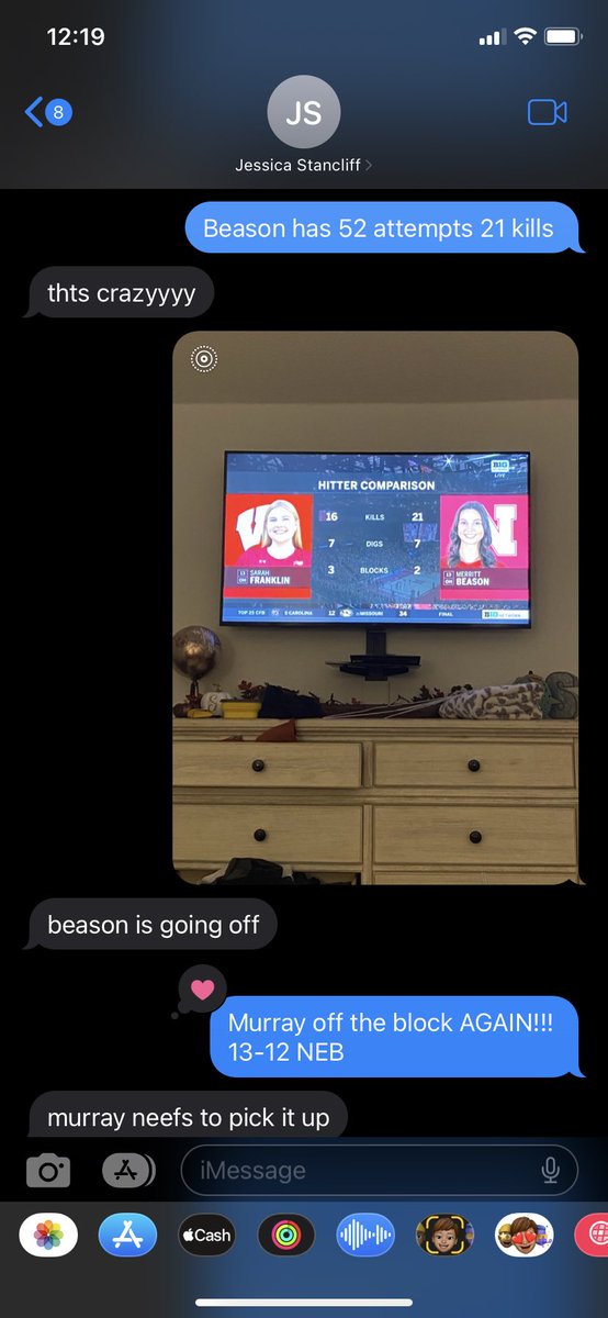 LSack28's tweet image. When your coworker is at a wedding and can’t watch the game you do what you can. Ignore the spelling errors trying to wrestle an infant at the same time 😂😂 as always #GoBigRed